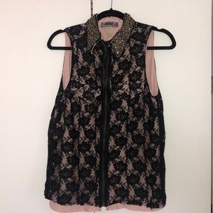 DIESEL Sleeveless Zip Up Top